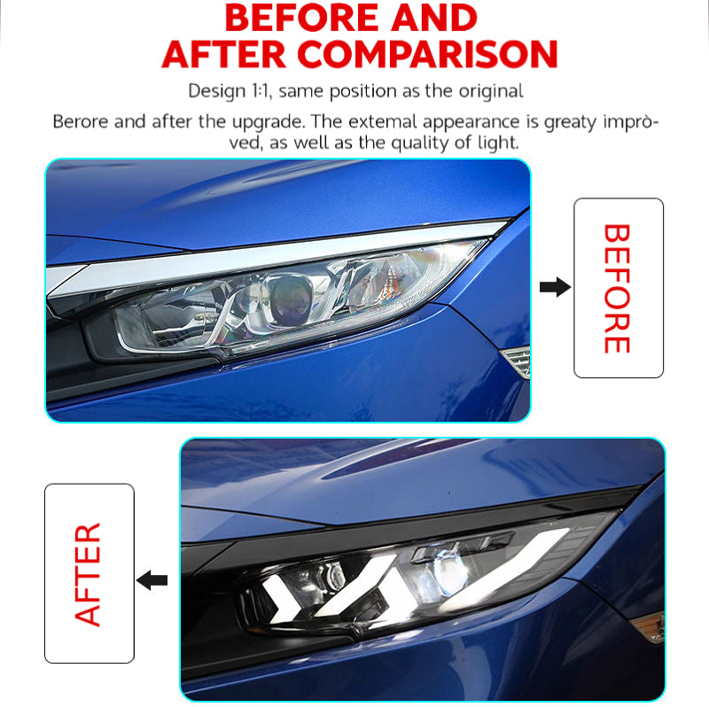 Fari anteriori a Led per Honda Civi (2016-2021)
