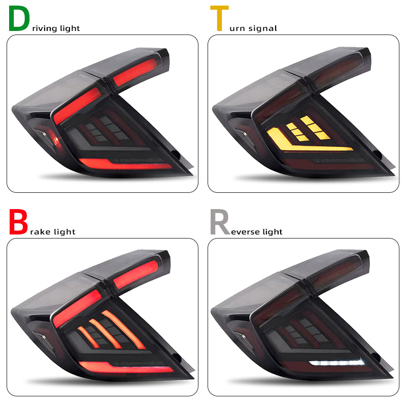 Luci posteriori a Led per Honda Civic Hatchback (2016-2021)