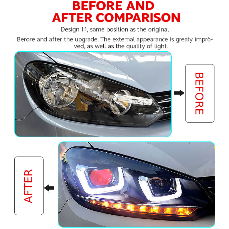 Fari anteriori a Led per VW Golf 6 (2010–2012)