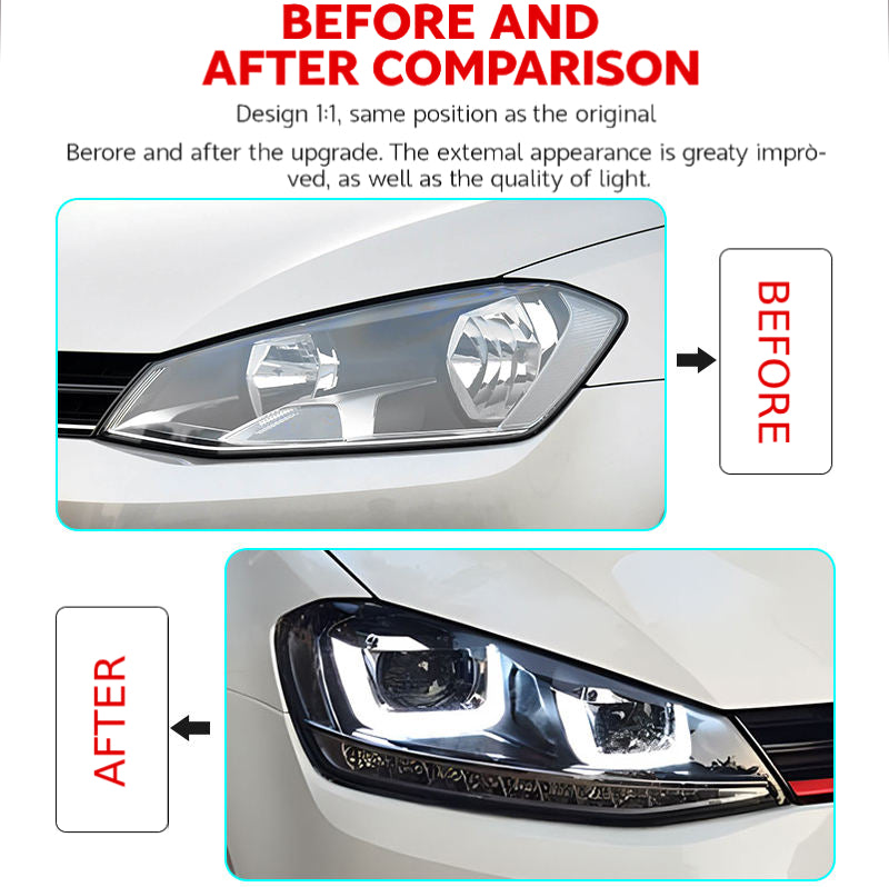 Fari anteriori Xenon per VW Golf 7 (2013–2016)