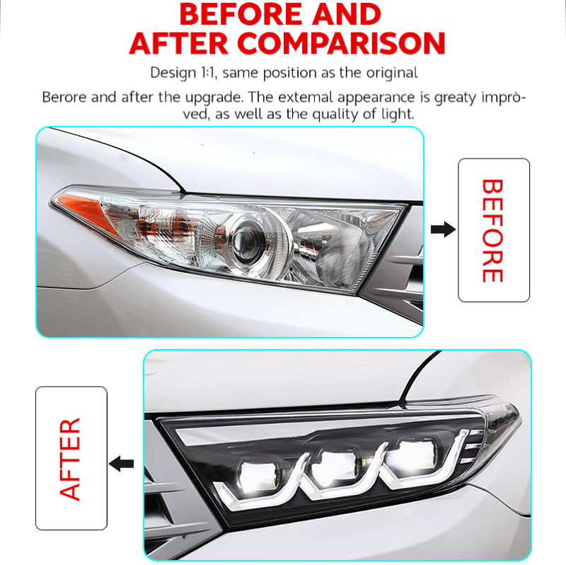 Fari anteriori a Led per Toyota Highlander (2012-2014)