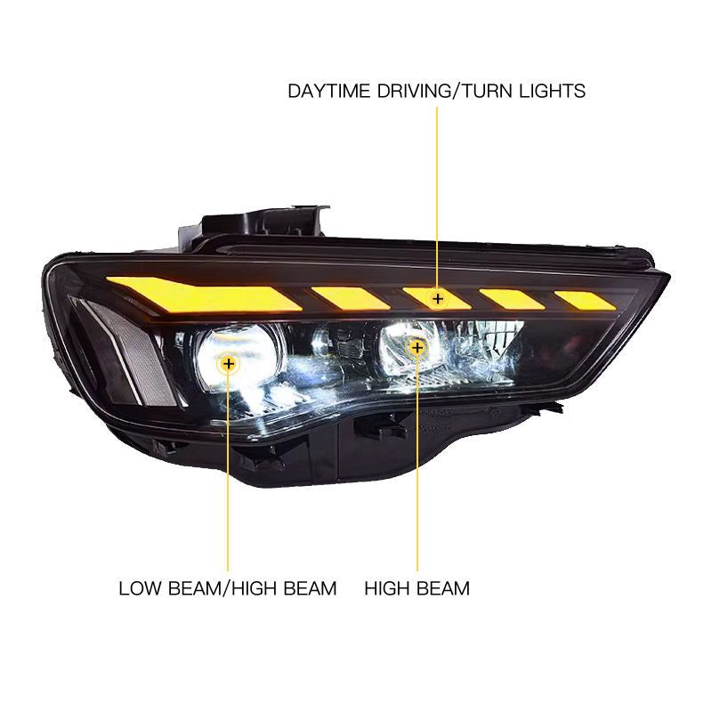 Fari anteriori a Led per Audi A3 per Alogeni (2013–2016)