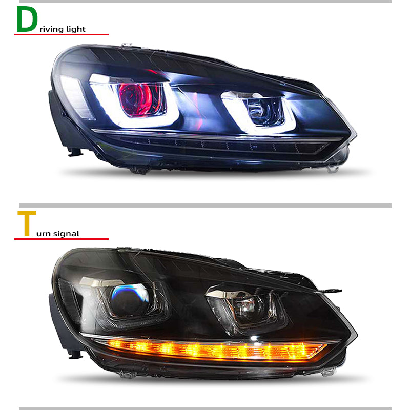 Fari anteriori a Led per VW Golf 6 (2010–2012)