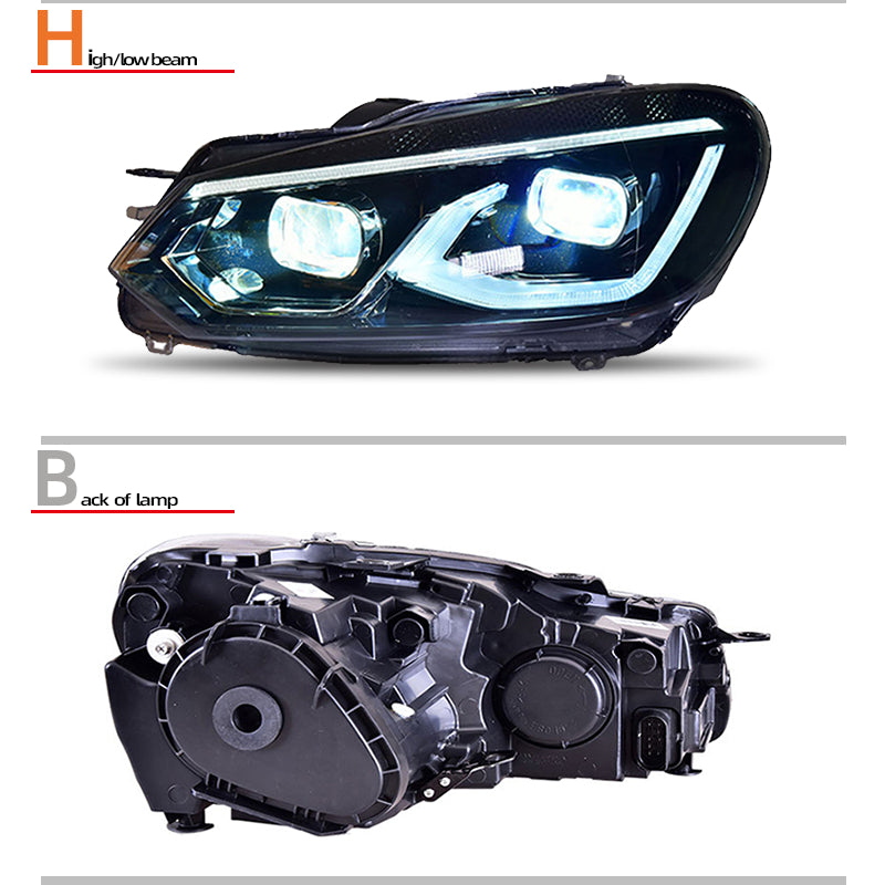 Fari anteriori a Led per VW Golf 6 (2010–2012)