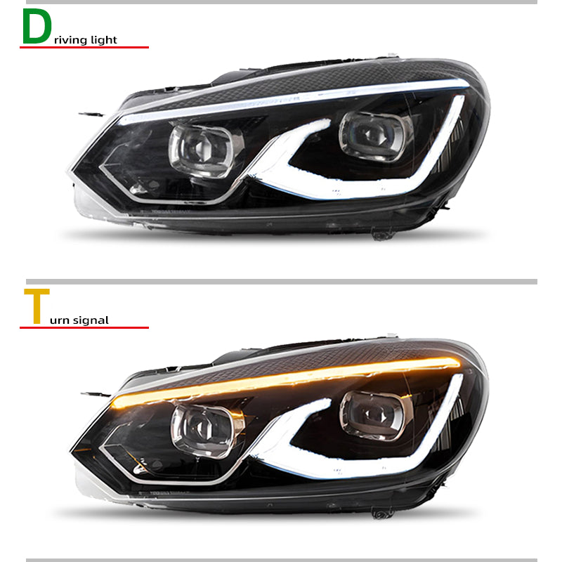 Fari anteriori a Led per VW Golf 6 (2010–2012)