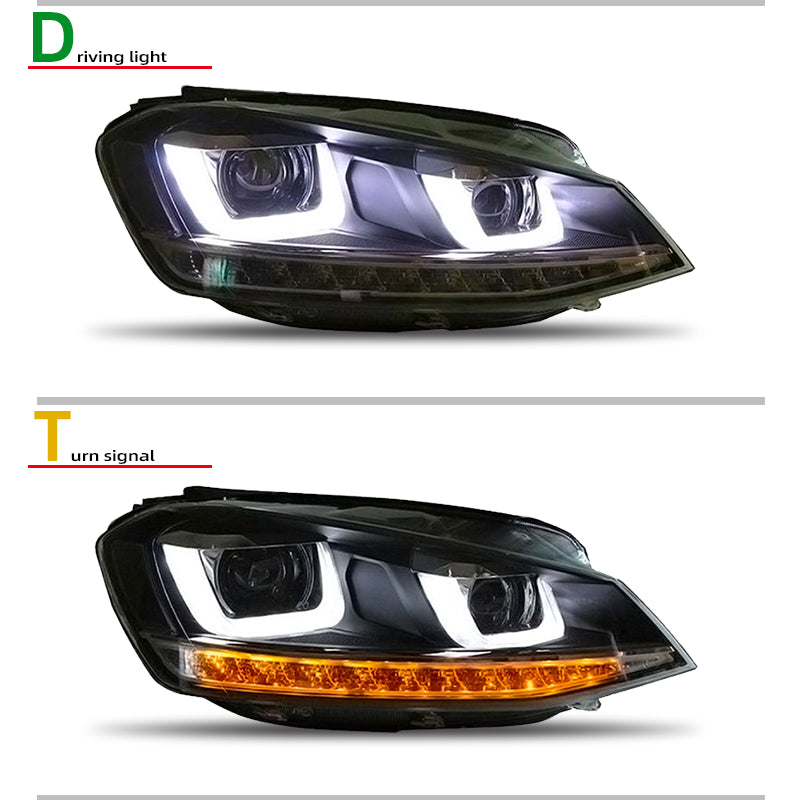 Fari anteriori Xenon per VW Golf 7 (2013–2016)