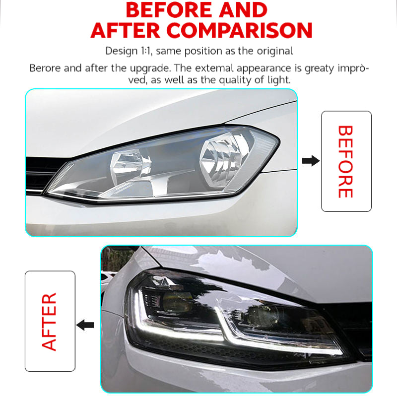 LED headlights for VW Golf 7 (2013–2016)