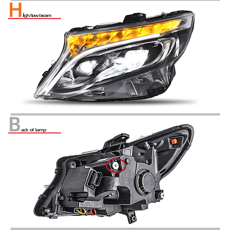 Fari anteriori a Led per Mercedes-Benz Vito W447 (2016–2023)