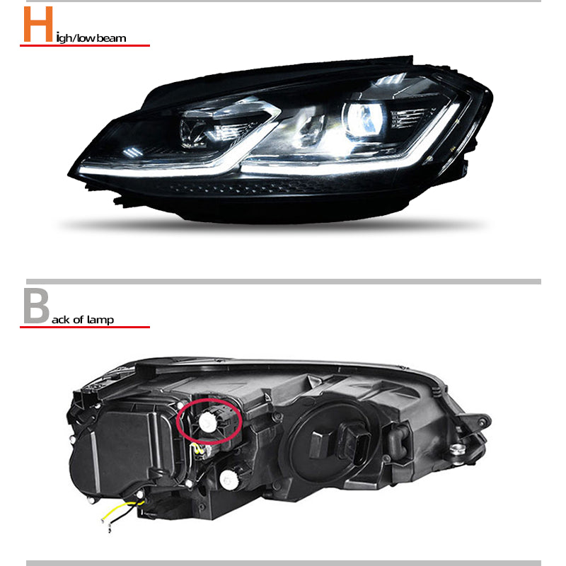 Fari anteriori a Led per VW Golf 7 (2013–2016)
