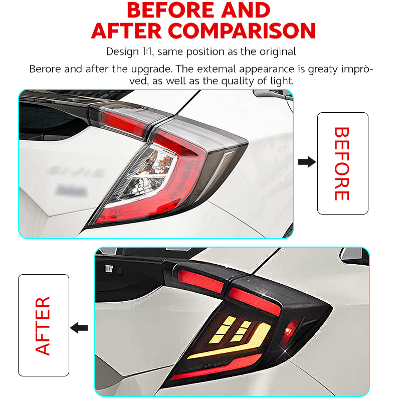 Luci posteriori a Led per Honda Civic Hatchback (2016-2021)