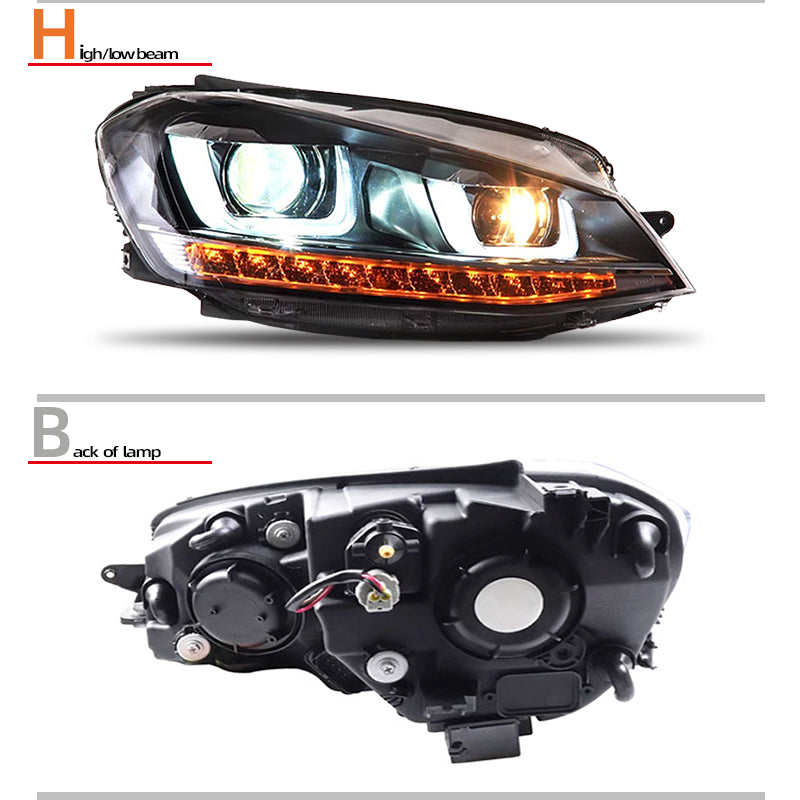 Fari anteriori Xenon per VW Golf 7 (2013–2016)